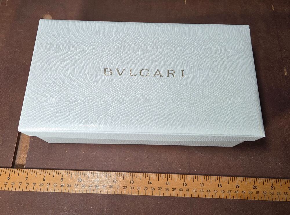Bvlgari VIP White Snakeskin Desk Organizer Box Divided Vanity Tray Set Authentic